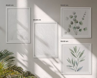 Wall art set Marble structure pastel twigs