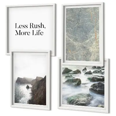 Green Marble Melancholy wall art set of 4 pieces