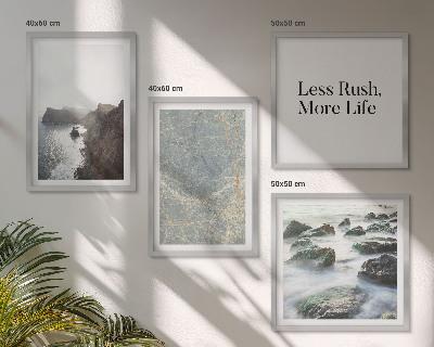 Set of 4 wall art pieces Green Marble Melancholy