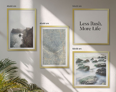 Set of 4 wall art pieces Green Marble Melancholy