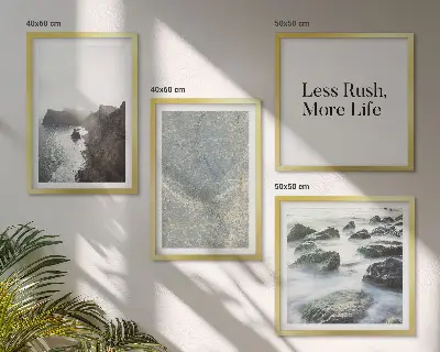 Green Marble Melancholy wall art set of 4 pieces