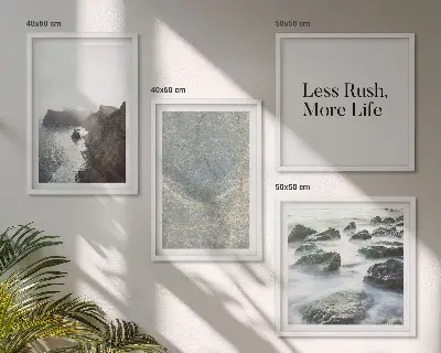 Green Marble Melancholy wall art set of 4 pieces