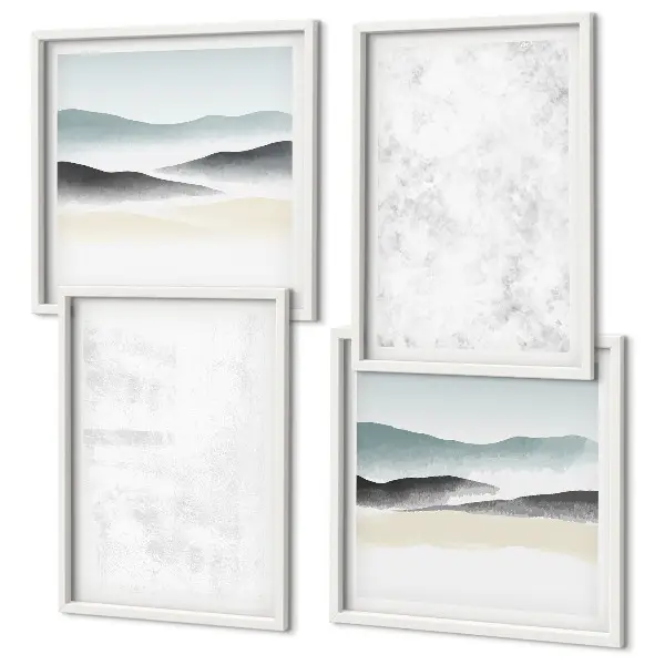 Multi-piece wall decor set with white spots on canvas background