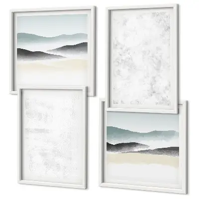 Multi-piece wall decor set with white spots on canvas background