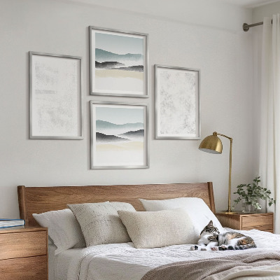 Multi-piece wall decor set White spots on canvas background