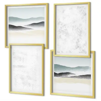 Multi-piece wall decor set with white spots on canvas background