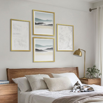 Multi-piece wall decor set White spots on canvas background