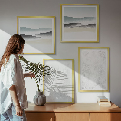 Multi-piece wall decor set White spots on canvas background