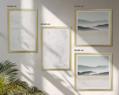 Multi-piece wall decor set with white spots on canvas background