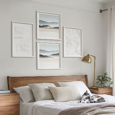 Multi-piece wall decor set White spots on canvas background