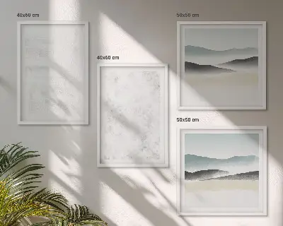 Multi-piece wall decor set with white spots on canvas background
