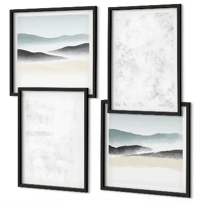 Multi-piece wall decor set with white spots on canvas background