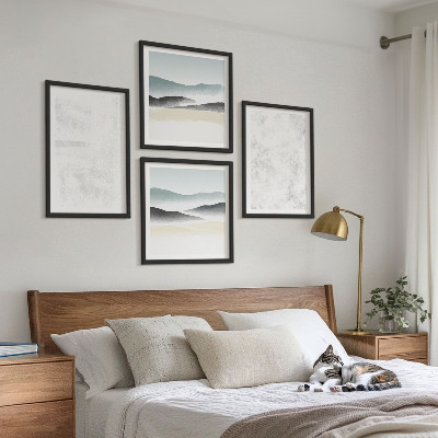 Multi-piece wall decor set White spots on canvas background