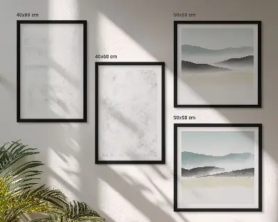 Multi-piece wall decor set with white spots on canvas background