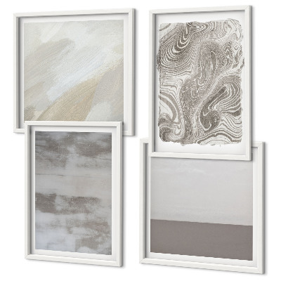 Set of 4 wall art pieces Industrial design structures