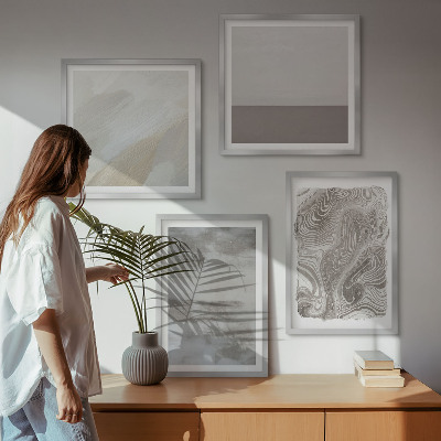 Set of 4 wall art pieces Industrial design structures