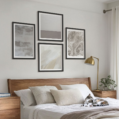 Set of 4 wall art pieces Industrial design structures