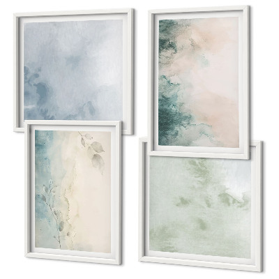 Multi-piece wall decor set Spilled watercolor canvas style