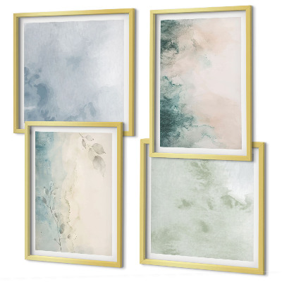 Multi-piece wall decor set Spilled watercolor canvas style