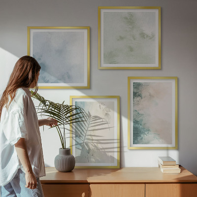 Multi-piece wall decor set Spilled watercolor canvas style