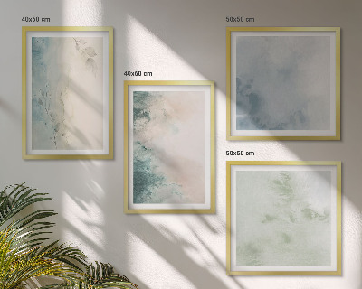 Multi-piece wall decor set Spilled watercolor canvas style