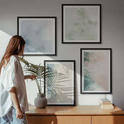 Multi-piece wall decor set Spilled watercolor canvas style