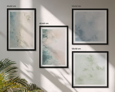 Multi-piece wall decor set Spilled watercolor canvas style