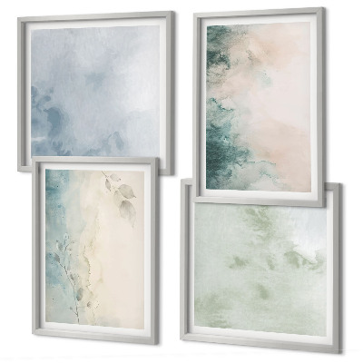 Multi-piece wall decor set Spilled watercolor canvas style