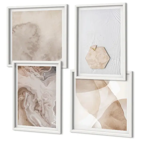Abstract nature inspired wall art set decorative design pieces