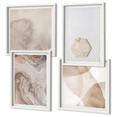 Abstract nature inspired wall art set decorative design pieces