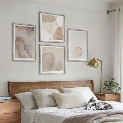 Abstract nature inspired wall art set decorative design pieces