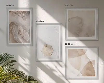 Abstract nature inspired wall art set decorative design pieces