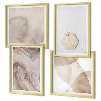 Abstract nature inspired wall art set decorative design pieces