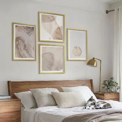 Abstract nature inspired wall art set decorative design pieces