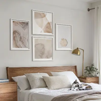 Abstract nature inspired wall art set decorative design pieces