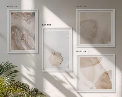 Abstract nature inspired wall art set decorative design pieces
