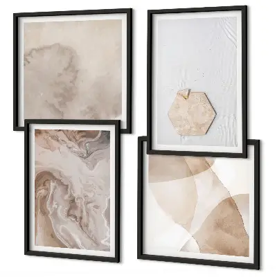 Abstract nature inspired wall art set decorative design pieces