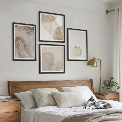 Abstract nature inspired wall art set decorative design pieces
