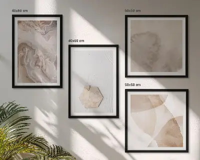 Abstract nature inspired wall art set decorative design pieces