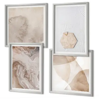 Abstract nature inspired wall art set decorative design pieces