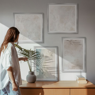 Set of 4 wall art pieces Watercolor painting texture