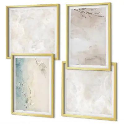 Watercolor painting wall art set set of 4 pieces