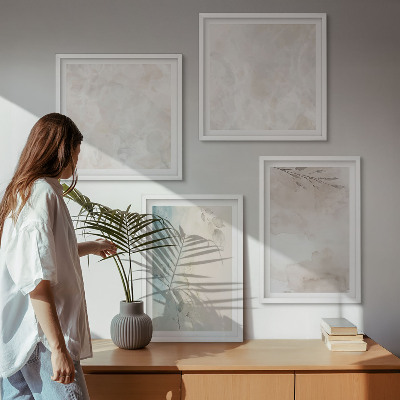 Set of 4 wall art pieces Watercolor painting texture