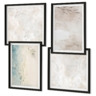 Set of 4 wall art pieces Watercolor painting texture