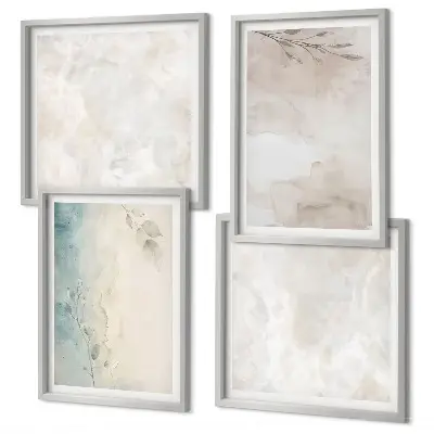 Watercolor painting wall art set set of 4 pieces