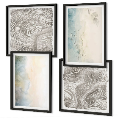 Multi-piece wall decor set Delicate watercolor cardboards