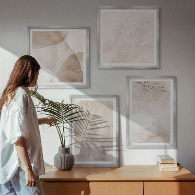 Wall art set Watercolor paints boho textures