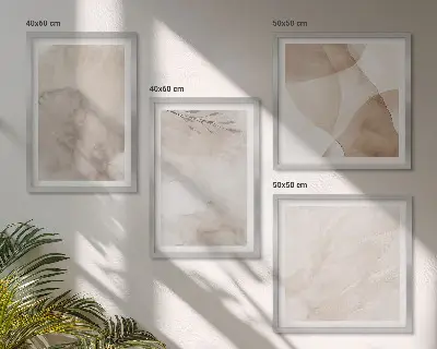 Wall art set watercolor boho textures