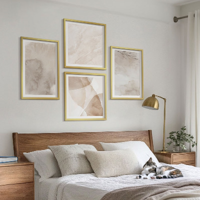 Wall art set Watercolor paints boho textures