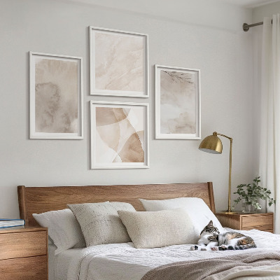 Wall art set Watercolor paints boho textures